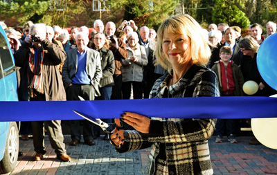 County Councillor Janet Sanderson of North Yorkshire County Council was on hand to cut the ribbon to officially open Wintringham Community Hall.