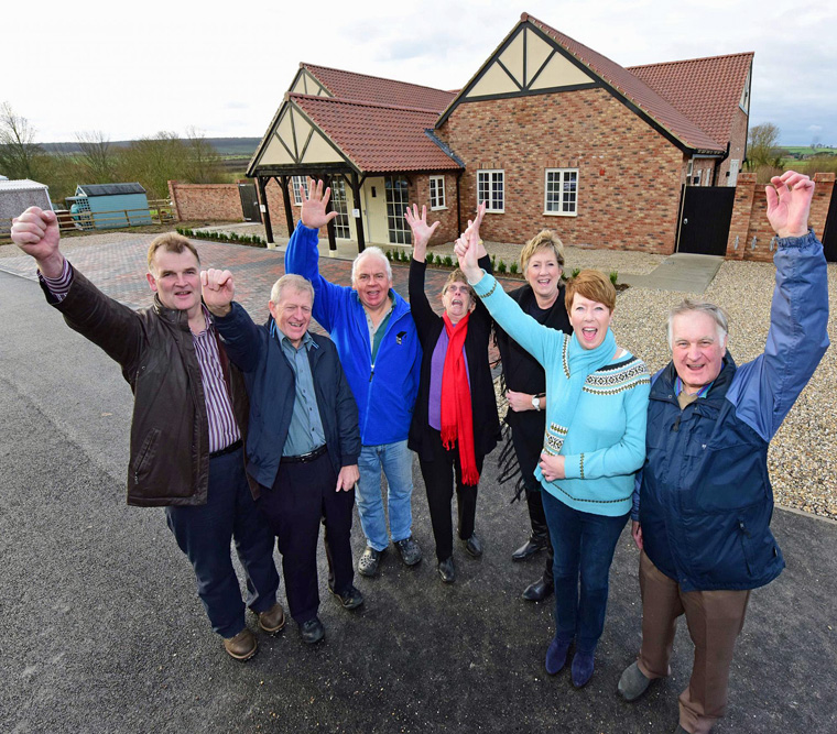 The Committee celebrating the opening of Wintringham Community Hall near Malton.
